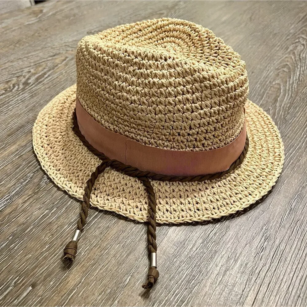 Vintage Tommy Hilfiger Straw Fedora Hat‎
